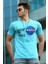 Turkuaz Baskılı Erkek T-Shirt 4509 1