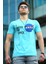 Turkuaz Baskılı Erkek T-Shirt 4509 2