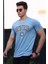 Baskılı Mavi Erkek T-Shirt 4519 1