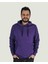 Kapüşonlu Kanguru Cepli Basic Mor Sweatshirt 2