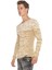 CP223 Dokulu Bisiklet Yaka Slim Fit Camel Kazak 2