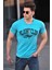 Baskılı Mavi Erkek T-Shirt 4591 1