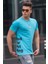 Mavi Baskılı Erkek T-Shirt 4553 1