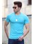 Bisiklet Yaka Mavi Erkek T-Shirt 4552 1