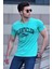 Baskılı Turkuaz Erkek T-Shirt 4591 1