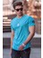 Yırtık Detaylı Mavi T-Shirt 2883 1