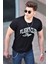 Baskılı Siyah Erkek T-Shirt 4591 1