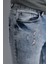 RD18YE010039 Jean Erkek Denim Pantolon Kamuflaj Yamalı Jean 5