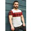 Bisiklet Yaka Ekoseli Beyaz T-Shirt 3004 1