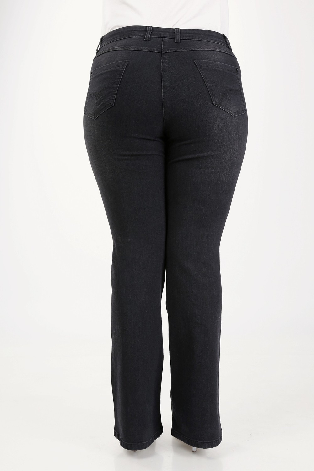 E Collection Ispanyol Paça Likralı Büyük Beden Jeans Pantolon görsel 2