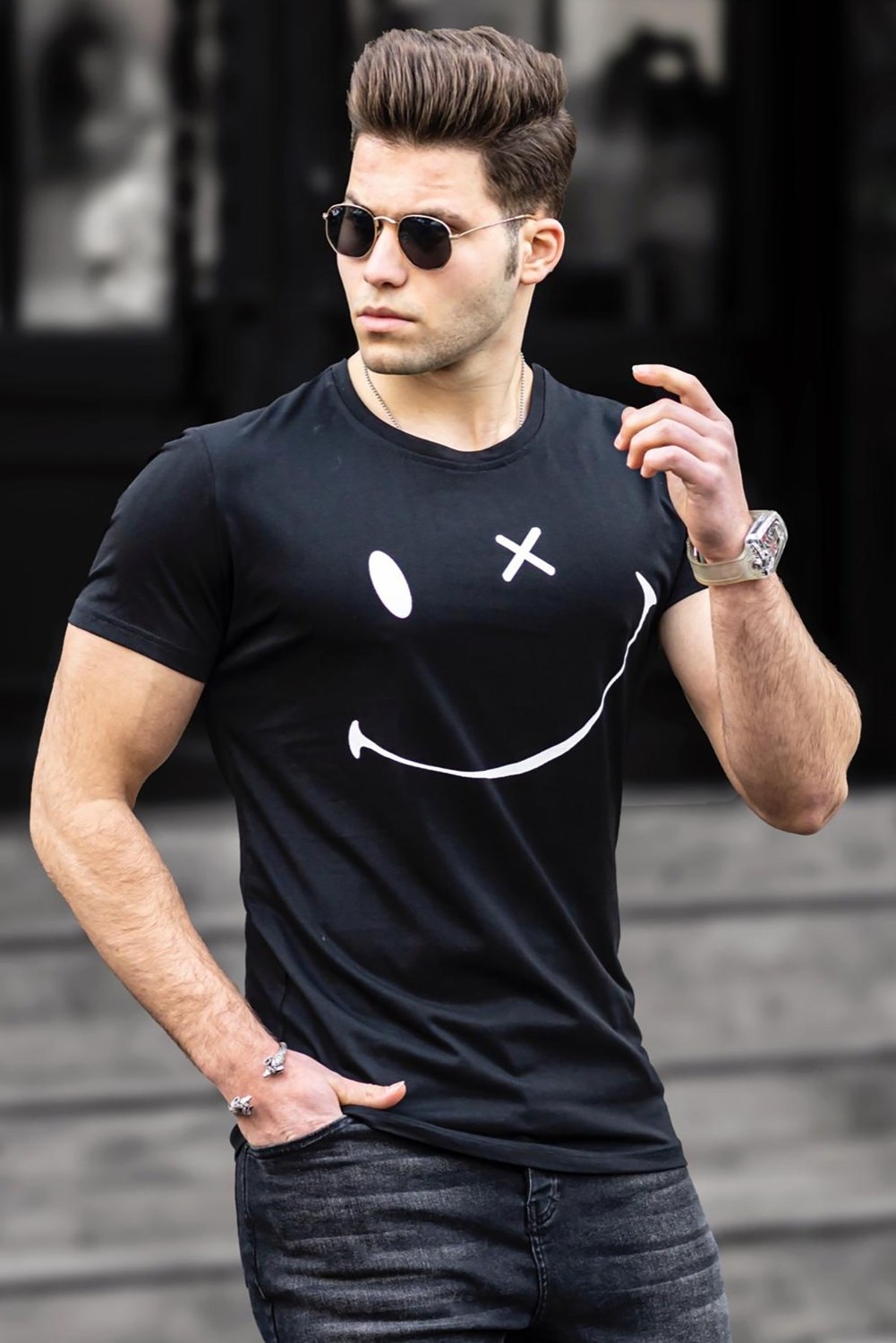 Madmext Siyah T-Shirt 5060 görsel 2