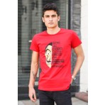 Madmext Baskılı Bordo Tişört 4016