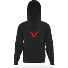 Tshirthane Code Geass Füme Antrasit Erkek Kapüşonlu Sweatshirt Uzun Kol