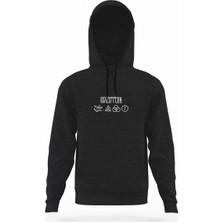 Tshirthane LED Zeppelin 4lü Logo Füme Antrasit Erkek Kapüşonlu Sweatshirt Uzun Kol