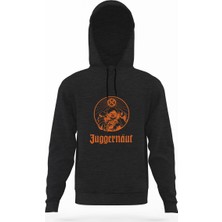 Tshirthane Juggernaut Füme Antrasit Erkek Kapüşonlu Sweatshirt Uzun Kol