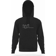 Tshirthane La Linea Trt Cizgi Adam Tnt Füme Antrasit Erkek Kapüşonlu Sweatshirt Uzun Kol