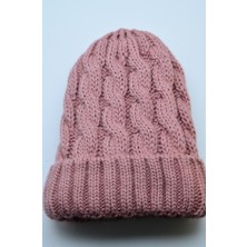 Yayke Pudra Triko Örme Kadın Bere