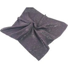 Mom Collection Kendinden Desenli Kare Örtü  Tülbent  Yazma  Mor