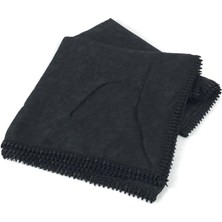 Mom Collection Güpürlü Kendinden Desenli Kare Örtü  Tülbent  Yazma  Siyah