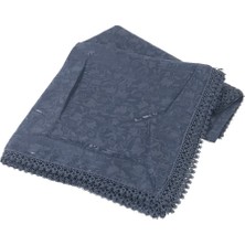 Mom Collection Güpürlü Kendinden Desenli Kare Örtü  Tülbent  Yazma  Lacivert