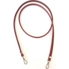 Angel Çanta Akssesuar Spagetti Model Çanta Sapı Bordo Renk Gümüş Metal