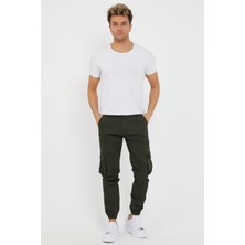 Y&g Jeans Erkek Slim Fit Haki Renk Körüklü Cep Kargo Pantolon