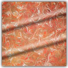 Ebru Sanatı El Yapımı Twill Ipek Eşarp TIE30