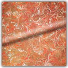 Ebru Sanatı El Yapımı Twill Ipek Eşarp TIE30