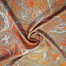 Ebru Sanatı El Yapımı Twill Ipek Eşarp TIE30