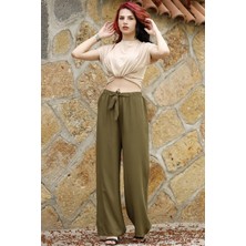 Kemerli Trend Bol Pantolon Haki - 0752.128.