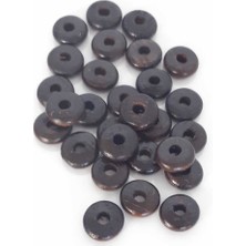 Angel Çanta Akssesuar 15 mm 10 'lu Koyu Renk Ahşap Yassı Boncuk