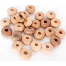 Angel Çanta Akssesuar 15 mm 10 'lu Açık Renk Ahşap Yassı Boncuk