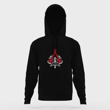 Tshirthane Assassin's Creed 2 Siyah Erkek Kapüşonlu Sweatshirt Uzun Kol