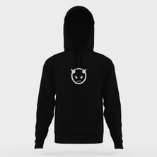 Tshirthane Zombie Devil Siyah Erkek Kapüşonlu Sweatshirt Uzun Kol