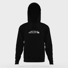 Tshirthane Evolutionthe Beat Of Evolution Siyah Erkek Kapüşonlu Sweatshirt Uzun Kol