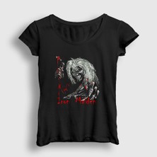Presmono Kadın Siyah Blood Iron Maiden T-Shirt