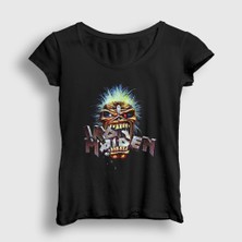 Presmono Kadın Siyah Eat Iron Maiden T-Shirt