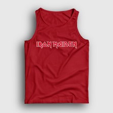 Presmono Unisex Kırmızı Logo Iron Maiden Atlet