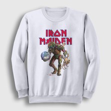 Presmono Unisex Beyaz World Iron Maiden Sweatshirt