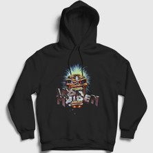 Presmono Unisex Siyah Eat Iron Maiden Kapüşonlu Sweatshirt