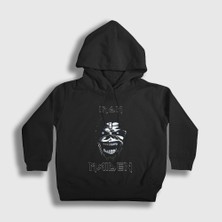 Presmono Unisex Çocuk Siyah Metal Iron Maiden Kapüşonlu Sweatshirt