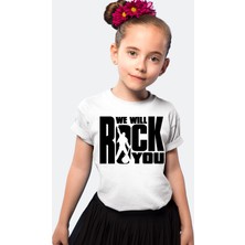 Rock&Roll Just Rock You Beyaz Kısa Kollu Kız Erkek Uniseks Çocuk Tişört