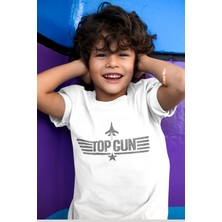 Rock&Roll Top Gun Beyaz Kısa Kollu Kız Erkek Uniseks Çocuk T-Shirt