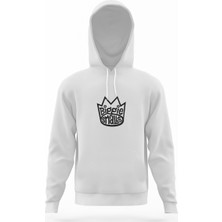 Tshirthane Biggie Smalls Logo Beyaz Erkek Kapüşonlu Sweatshirt Uzun Kol