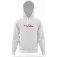 Tshirthane The Oa Syzygy Beyaz Erkek Kapüşonlu Sweatshirt Uzun Kol
