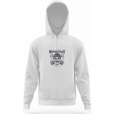 Tshirthane American Costum Vintage California Beyaz Erkek Kapüşonlu Sweatshirt Uzun Kol