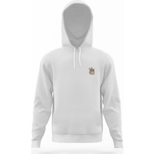 Tshirthane Baykuş Karikatür Çizimi Illüstrasyon Sevimli Baykuş Pembe Fiyonklu Bebek Beyaz Erkek Kapüşon