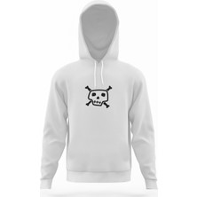 Tshirthane Kuru Kafa Beyaz Erkek Kapüşonlu Sweatshirt Uzun Kol