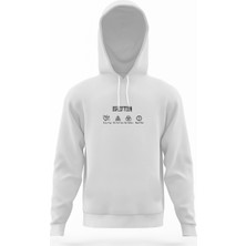 Tshirthane LED Zeppelin Beyaz Erkek Kapüşonlu Sweatshirt Uzun Kol