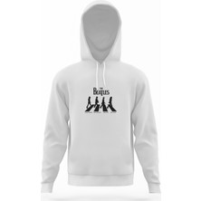 Tshirthane Snipper Beyaz Erkek Kapüşonlu Sweatshirt Uzun Kol